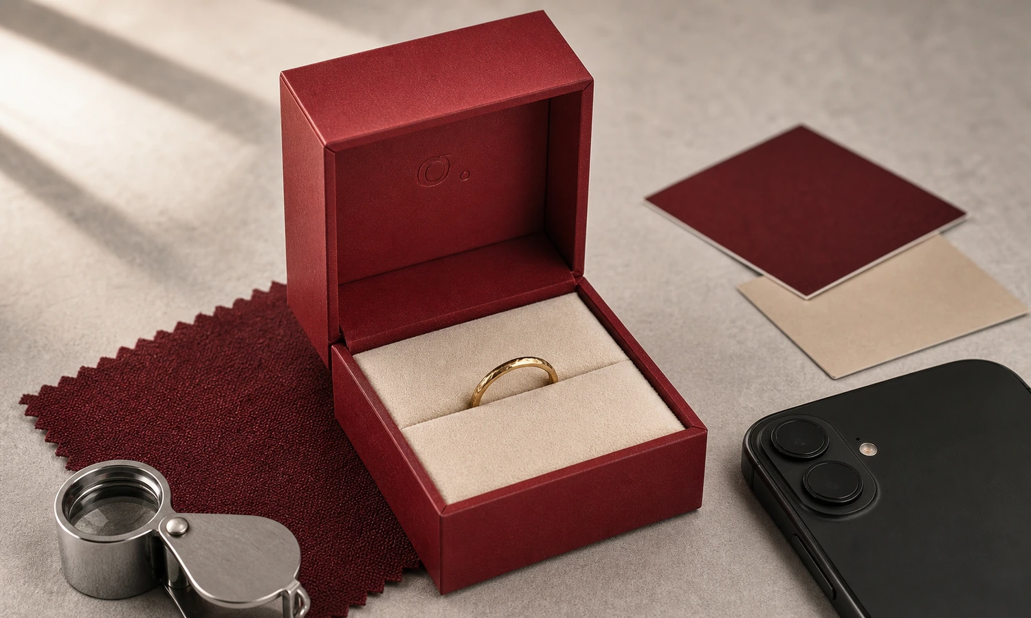 Jewelry packaging sample checked for fit, material appearance, and camera-ready unboxing.