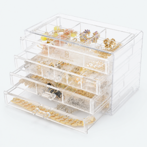 Acrylic Jewelry Organizer Box - open product view - JO-01-P10