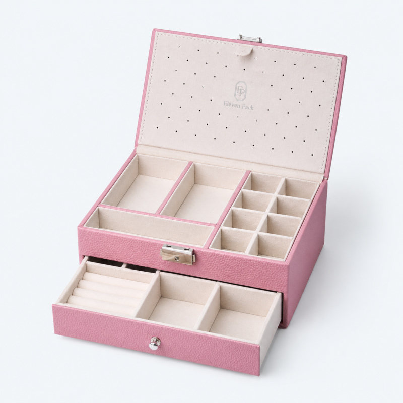 Acrylic Jewelry Organizer Box for Organized - open product view - JO-01-P11