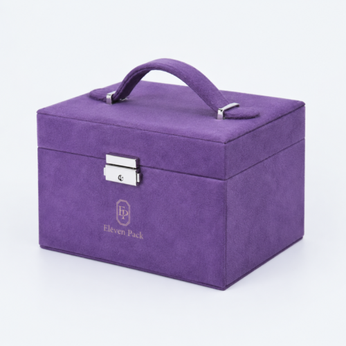 Microfiber Jewelry Organizer Box - closed product view - JO-01-P12