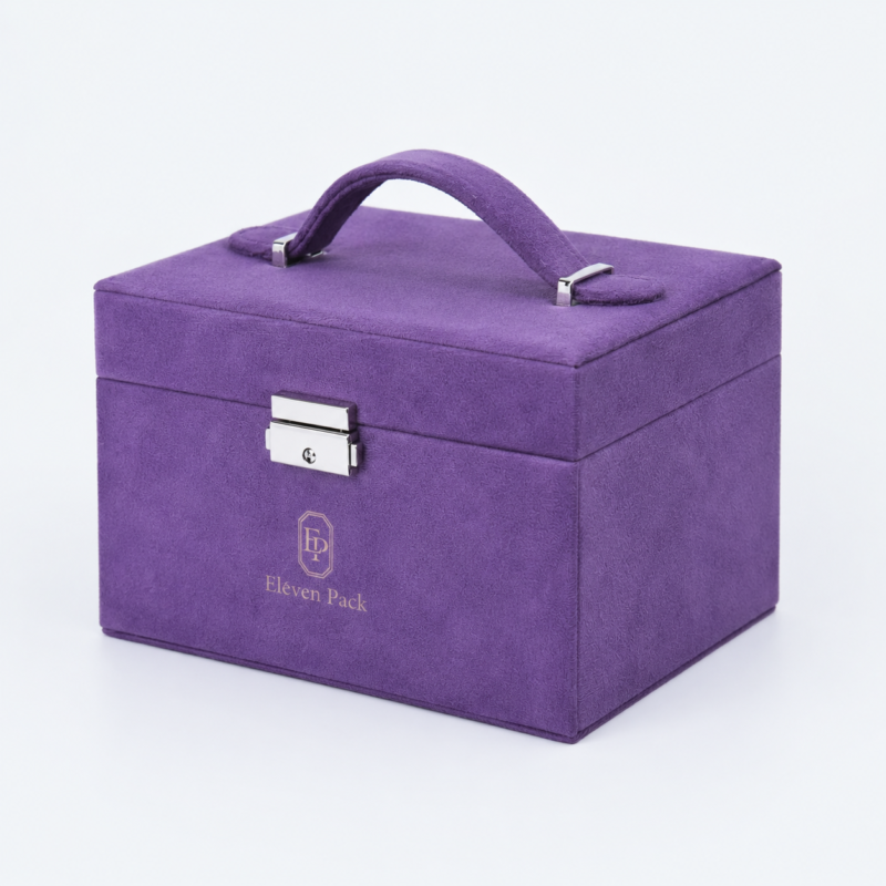 Microfiber Jewelry Organizer Box - closed product view - JO-01-P12