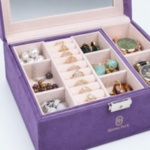 Microfiber Jewelry Organizer Box - material or structure detail - JO-01-P12