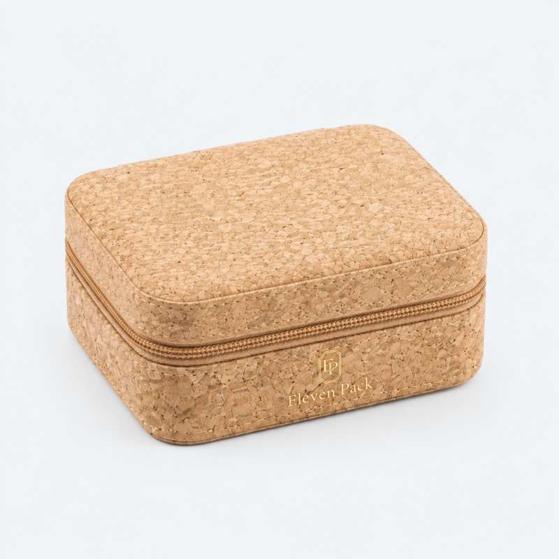 Leather Jewelry Organizer Box Woven - closed product view - JO-01-P14