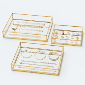 Glass Jewelry Organizer Box - closed product view - JO-01-P16