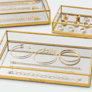 Glass Jewelry Organizer Box - material or structure detail - JO-01-P16