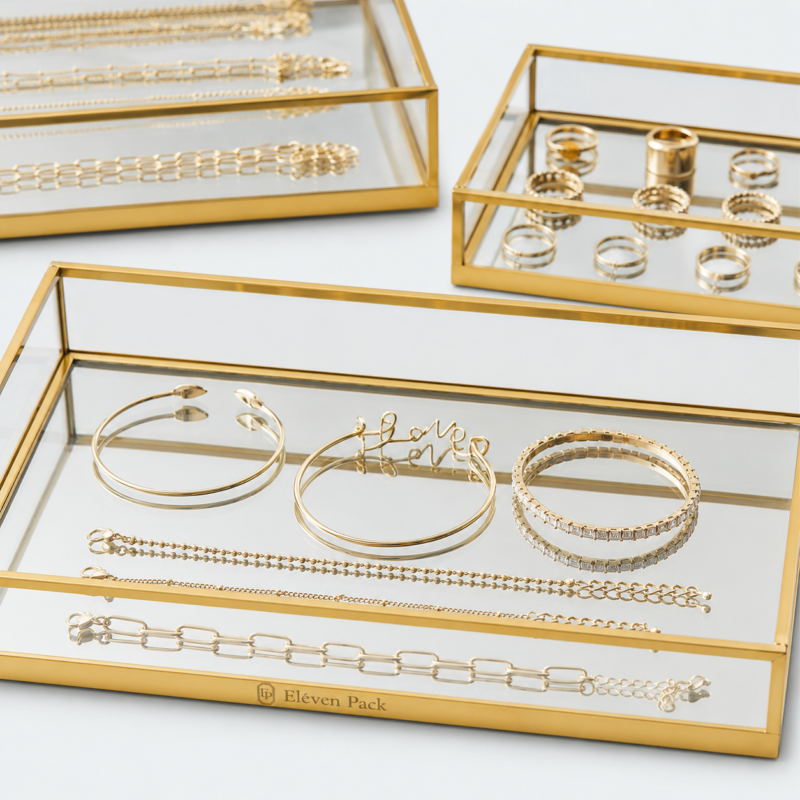 Glass Jewelry Organizer Box - material or structure detail - JO-01-P16