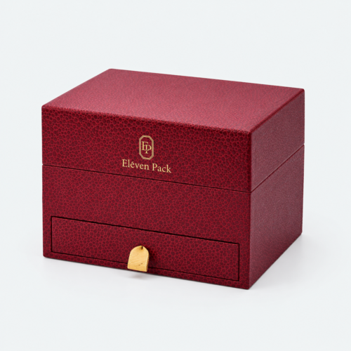 Leather Jewelry Organizer Box Burgundy - closed product view - JO-01-P25