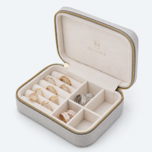 Fabric Jewelry Organizer Box - open product view - JO-01-P28
