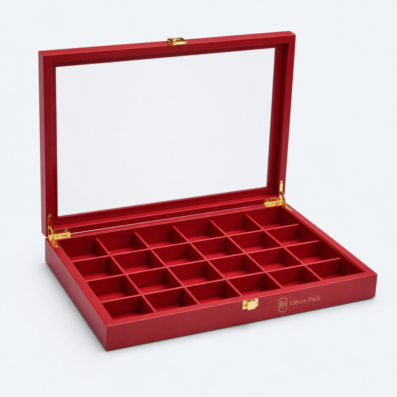 Wooden Jewelry Organizer Box - open product view - JO-01-P29 Wooden Jewelry Organizer Box - open product view - JO-01-P29