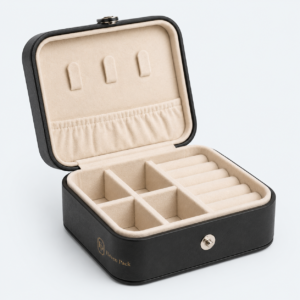 Leather Jewelry Organizer Box Travel - material or structure detail - JO-01-P31