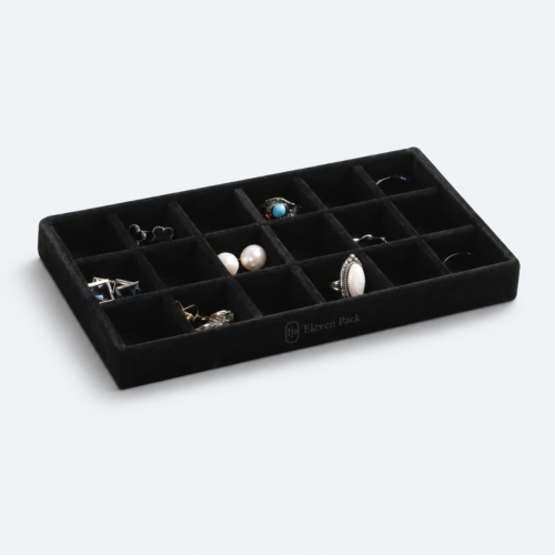 Velvet Jewelry Tray for Jewelry - open product view - JO-01-P33 Velvet Jewelry Tray for Jewelry - open product view - JO-01-P33