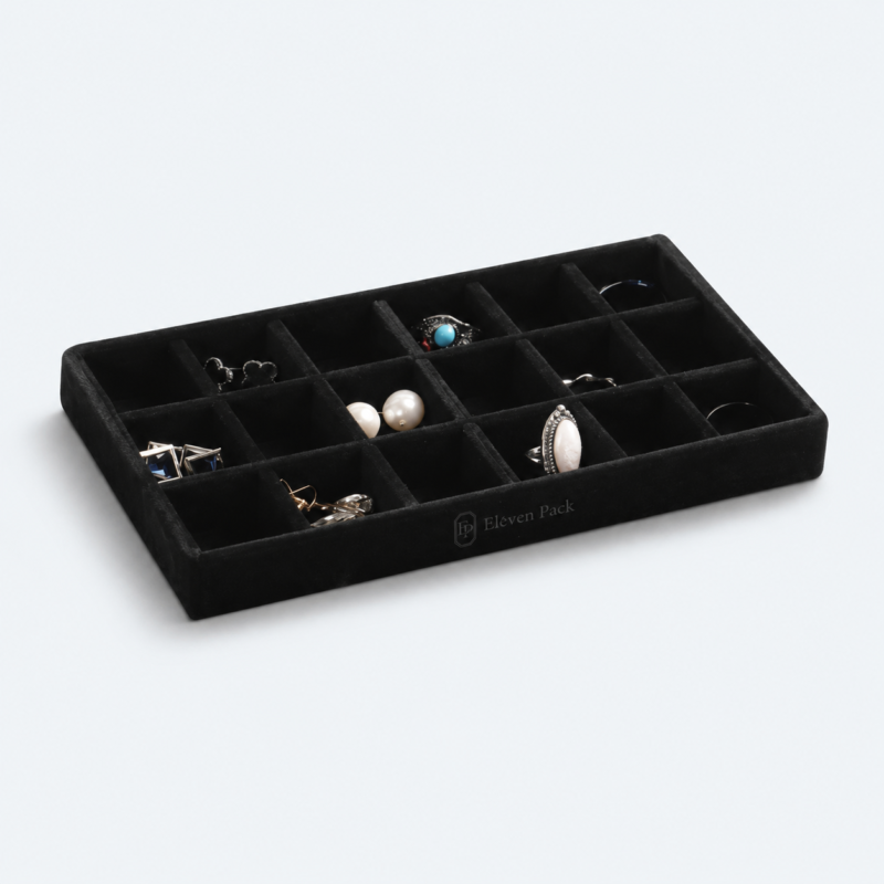 Velvet Jewelry Tray for Jewelry - open product view - JO-01-P33 Velvet Jewelry Tray for Jewelry - open product view - JO-01-P33