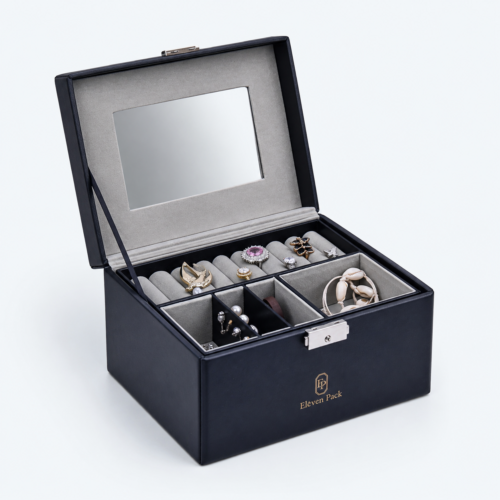 Velvet Jewelry Tray Organized - open product view - JO-01-P34 Velvet Jewelry Tray Organized - open product view - JO-01-P34