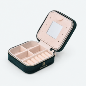 Velvet Jewelry Organizer Box - open product view - JO-01-P36