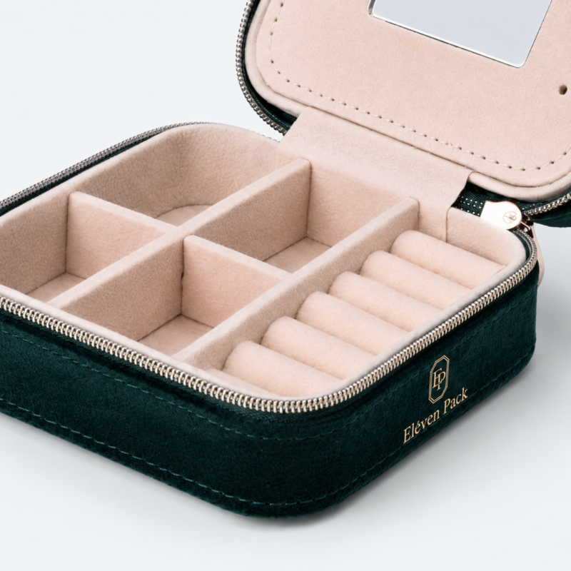 Velvet Jewelry Organizer Box - material or structure detail - JO-01-P36