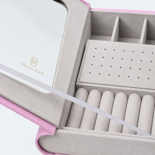 Purple Compact Travel Jewelry Case - closed product view - JO-01-P41