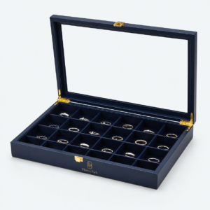 Leather Multifunctional Luxury Travel Jewelry Organizer - open product view - JO-01-P42