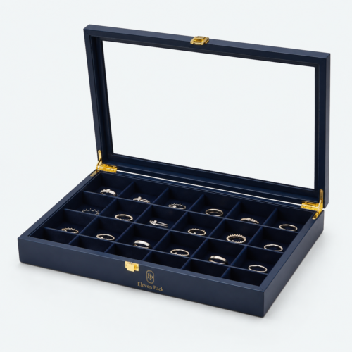 Leather Multifunctional Luxury Travel Jewelry Organizer - open product view - JO-01-P42