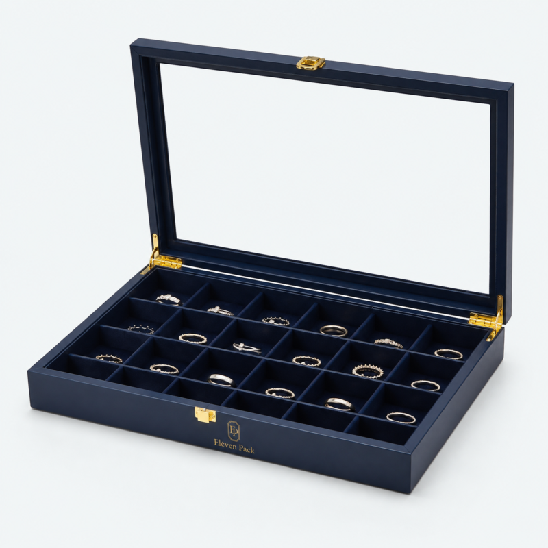 Leather Multifunctional Luxury Travel Jewelry Organizer - open product view - JO-01-P42