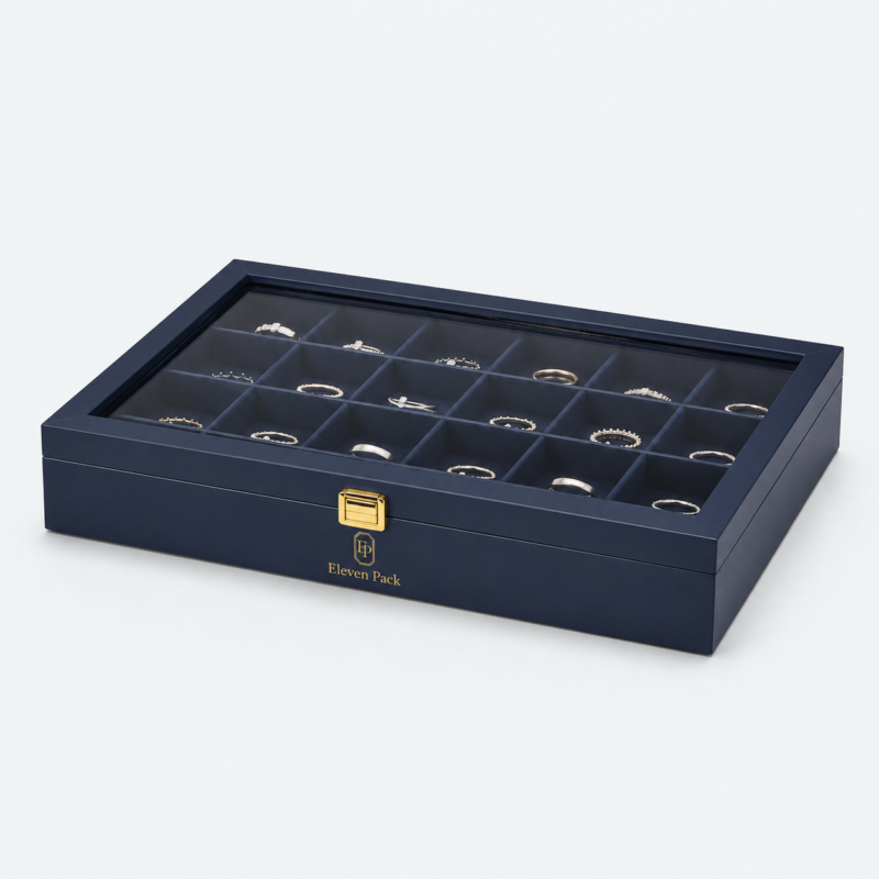 Leather Multifunctional Luxury Travel Jewelry Organizer - closed product view - JO-01-P42