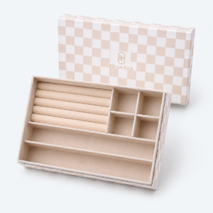 Leather Compact Custom Jewelry Tray - open product view - JO-01-P44