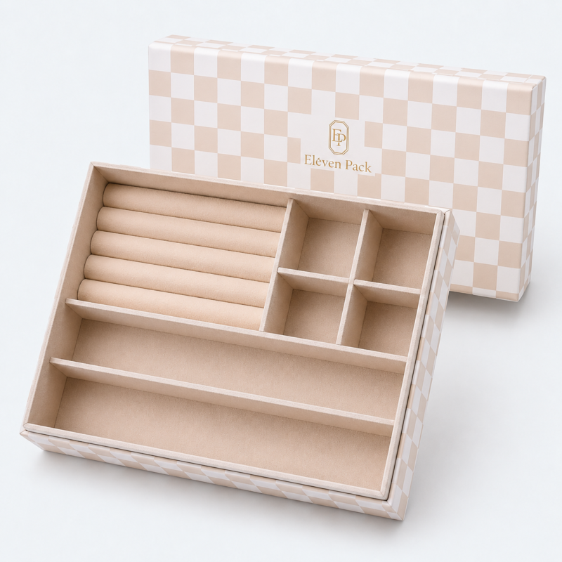 Leather Compact Custom Jewelry Tray - material or structure detail - JO-01-P44