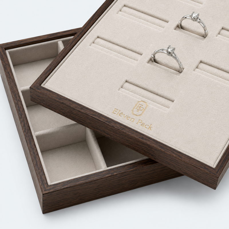 Velvet Wooden Lined Jewelry Organizer Box - material or structure detail - JO-01-P45 Velvet Wooden Lined Jewelry Organizer Box - material or structure detail - JO-01-P45