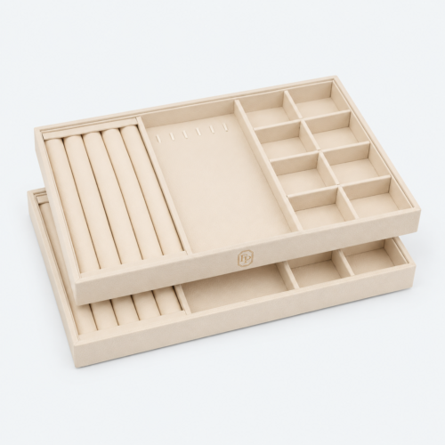 Multi-Compartment Luxury Jewelry Display Card - open product view - JO-01-P46