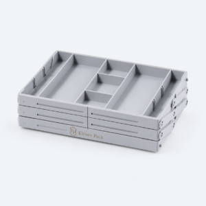 Gray Multi-Layer Large Custom Jewelry Tray - closed product view - JO-01-P47 Gray Multi-Layer Large Custom Jewelry Tray - closed product view - JO-01-P47