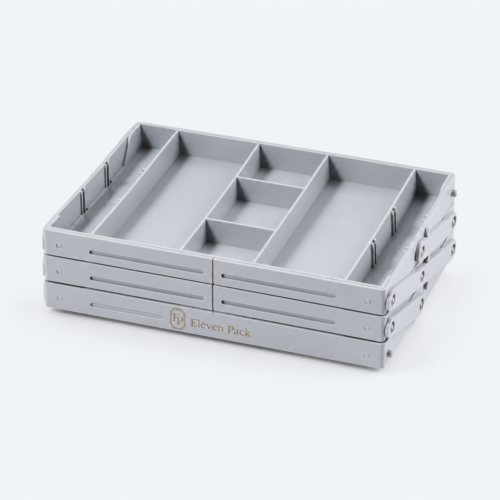 Gray Multi-Layer Large Custom Jewelry Tray - closed product view - JO-01-P47
