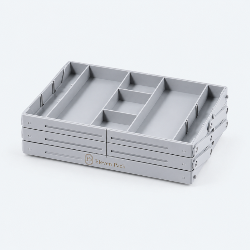 Gray Multi-Layer Large Custom Jewelry Tray - closed product view - JO-01-P47 Gray Multi-Layer Large Custom Jewelry Tray - closed product view - JO-01-P47