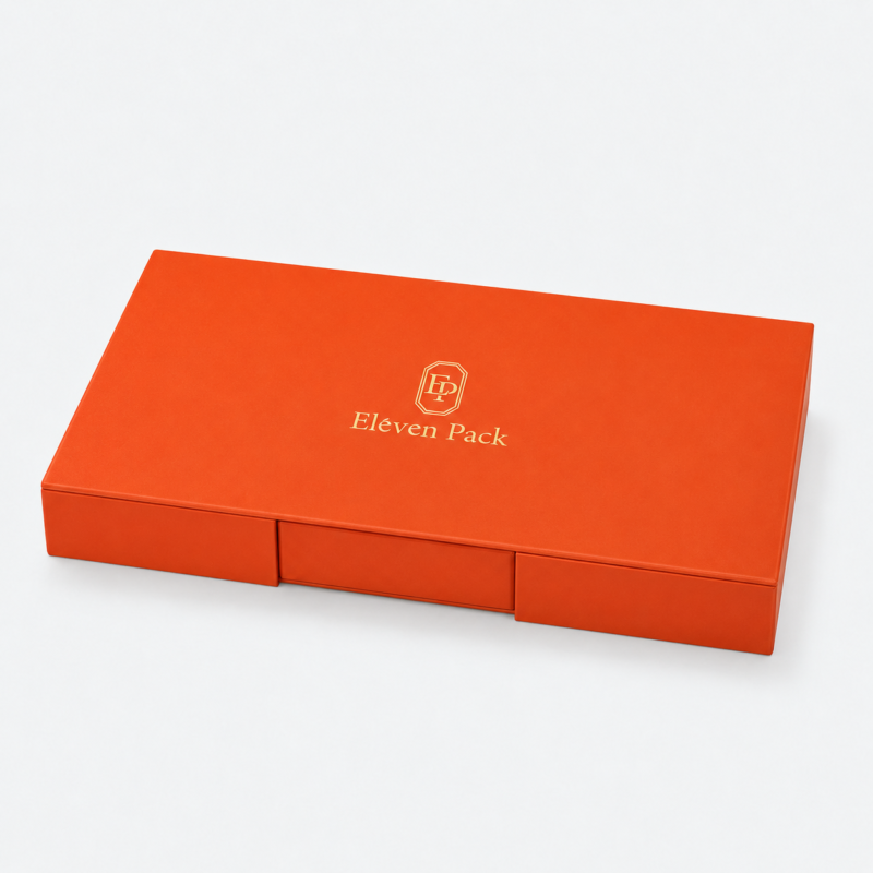 Orange Multi-Compartment Jewelry Organizer Box - closed product view - JO-01-P48