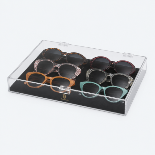 Velvet Acrylic Jewelry Organizer Box - closed product view - JO-01-P5