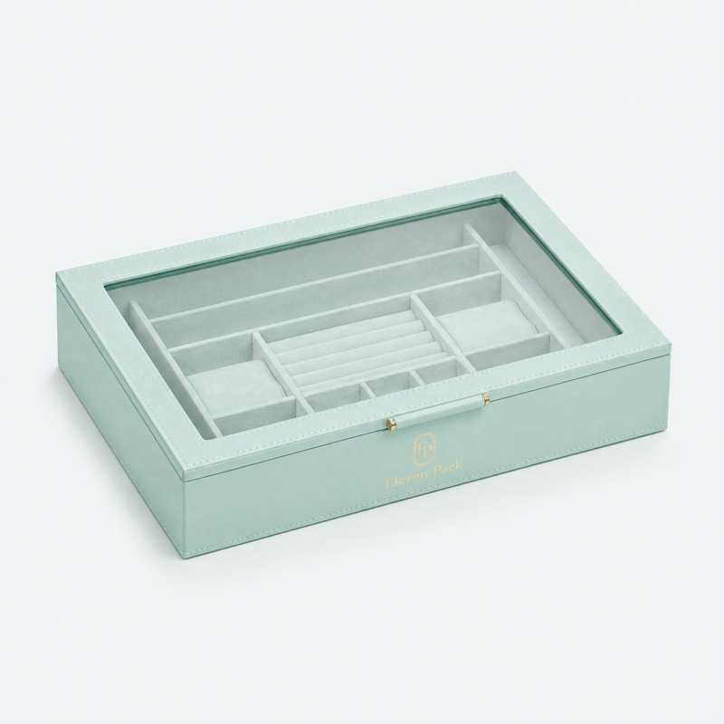 Blue Velvet Jewelry Tray - closed product view - JO-01-P53