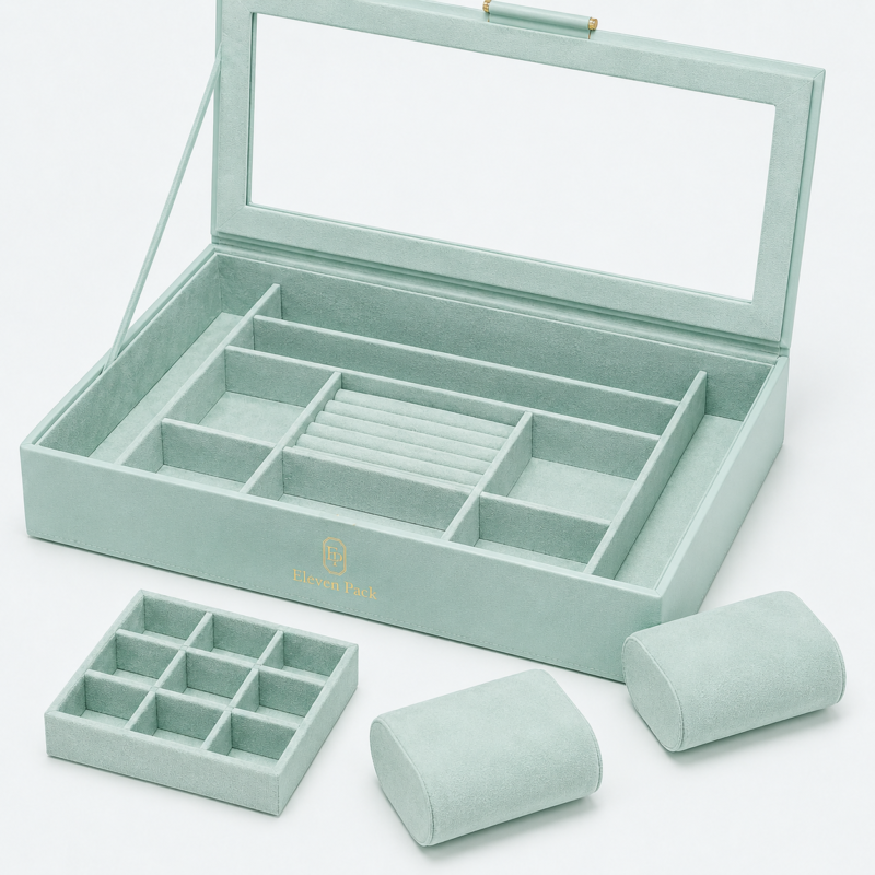 Blue Velvet Jewelry Tray - material or structure detail - JO-01-P53