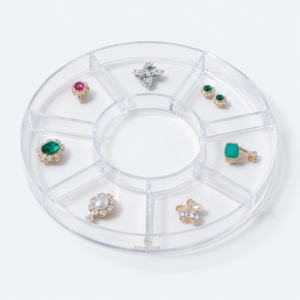 Acrylic Round Jewelry Tray - open product view - JO-01-P54 Acrylic Round Jewelry Tray - open product view - JO-01-P54