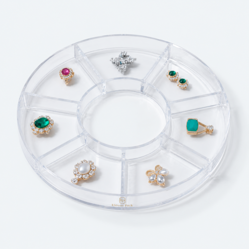 Acrylic Round Jewelry Tray - open product view - JO-01-P54