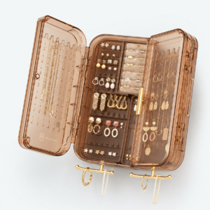 Clear Acrylic Wall-Mounted Jewelry Organizer Box - open product view - JO-01-P7 Clear Acrylic Wall-Mounted Jewelry Organizer Box - open product view - JO-01-P7