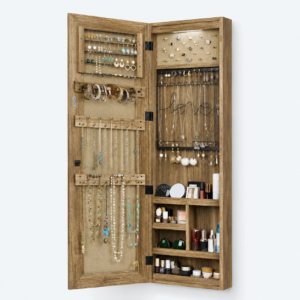 Mirrored Jewelry Storage Cabinet - open product view - JO-01-P8