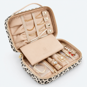Fabric Travel Jewelry Organizer Bag - open product view - JO-02-P1 Fabric Travel Jewelry Organizer Bag - open product view - JO-02-P1