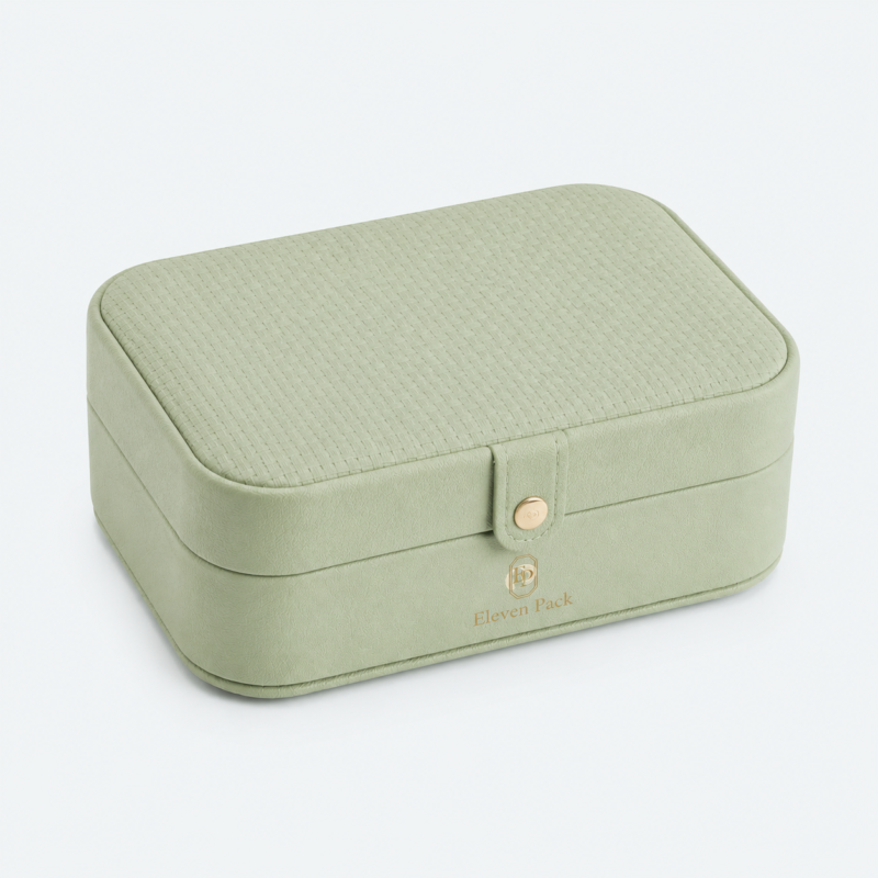 Leather Travel Jewelry Organizer - closed product view - JO-02-P13