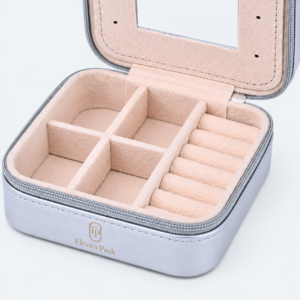 Leather Travel Jewelry Organizer for Organized - material or structure detail - JO-02-P14 Leather Travel Jewelry Organizer for Organized - material or structure detail - JO-02-P14