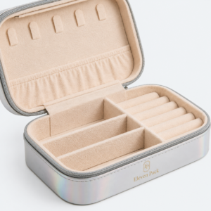 Leather Travel Jewelry Organizer for Organized Style B - material or structure detail - JO-02-P15
