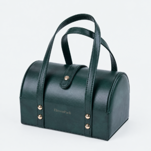 Leather Travel Jewelry Organizer Bag for Organized Style C - closed product view - JO-02-P16