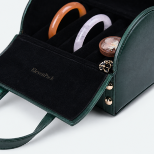 Leather Travel Jewelry Organizer Bag for Organized Style C - material or structure detail - JO-02-P16