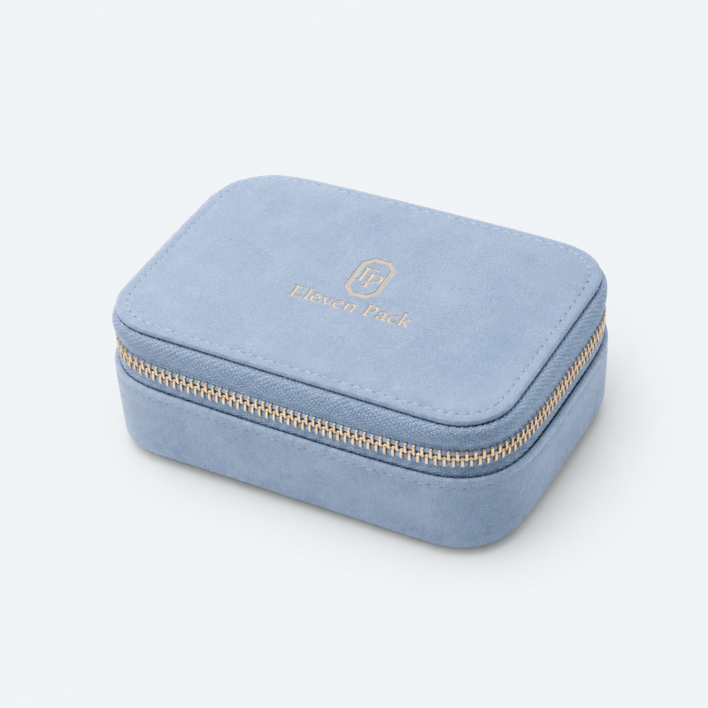 Leather Travel Jewelry Organizer Bag - closed product view - JO-02-P2 Leather Travel Jewelry Organizer Bag - closed product view - JO-02-P2