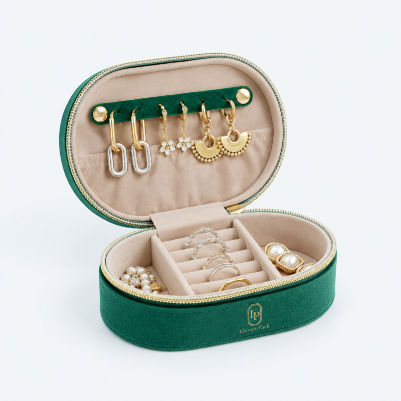 Portable Jewelry Organizer Box - open product view - JO-02-P8