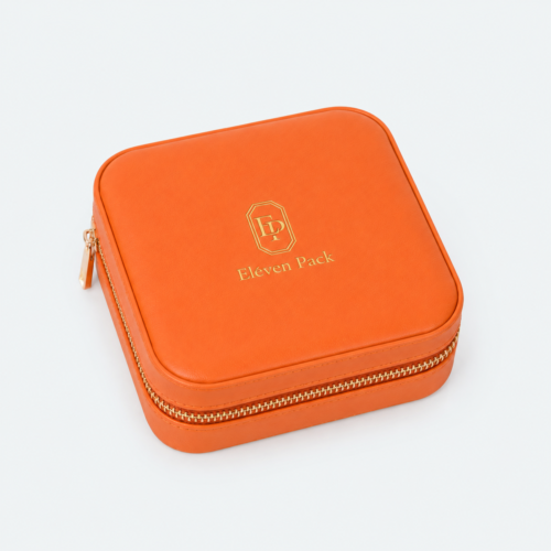 Leather Portable Jewelry Organizer Box - closed product view - JO-02-P9