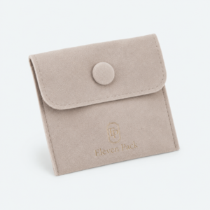 Gray Velvet Envelope Jewelry Pouch - open product view - JP-BM-01-P1