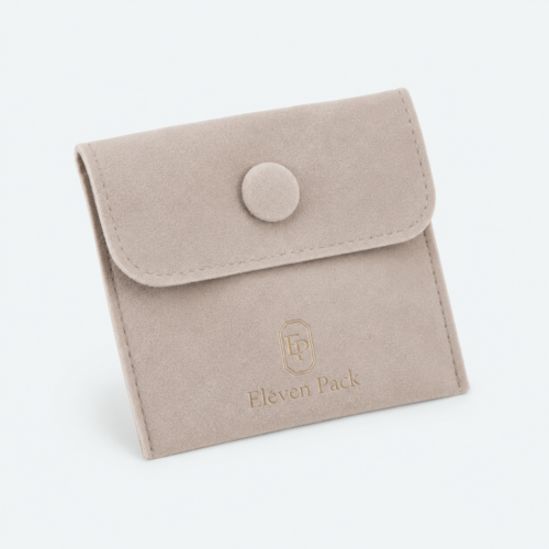 Gray Velvet Envelope Jewelry Pouch - open product view - JP-BM-01-P1